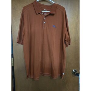 Tommy Bahama Supima Brown Polo Shirt Men's Size XL Short Sleeve Logo